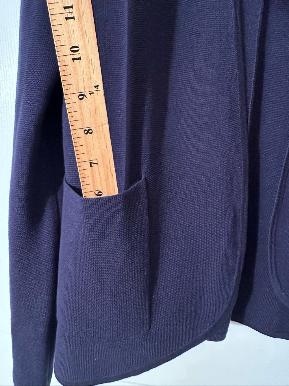 EILEEN FISHER Lrg Old Money Quiet Luxury Blue Oval Jacket Silk Organic Cotton - Picture 9 of 16